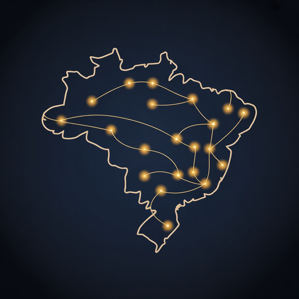 Mapa do Brasil com pontos de atuação